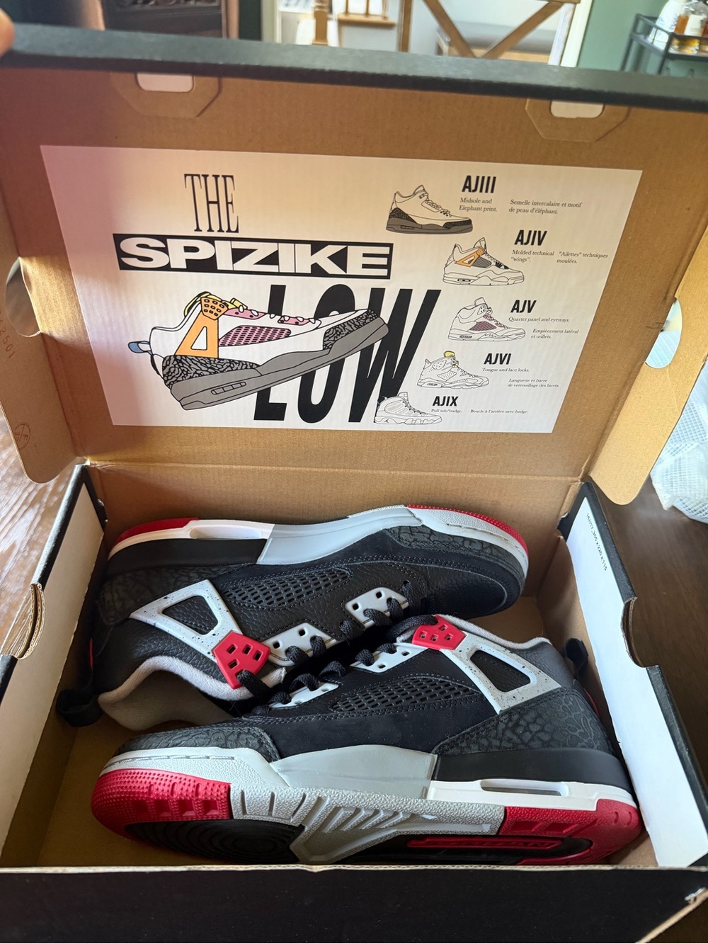 Jordan Kids Black/Red/White Spizike Low Sneaker